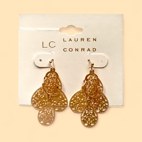 LC Lauren Conrad Gold-Tone Teardrop Earrings - Picture 2 of 3